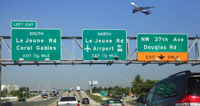 Miami Airport MIA Freeway Sign
