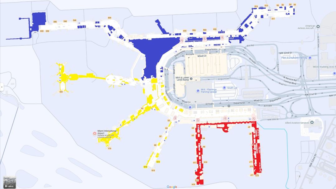 Image of Miami Airport MIA Terminal Map