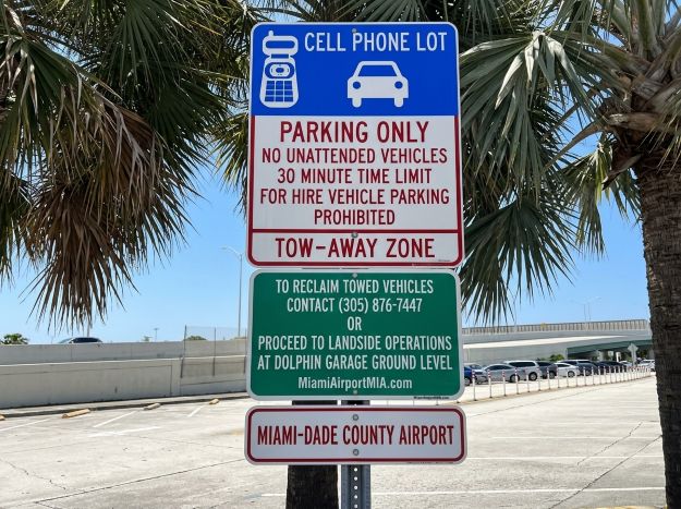 Cell Phone Lot Miami International Airport
