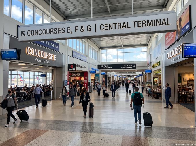 Central Terminal Concourses E, F and G at Miami International Airport Central Terminal Concourses E, F and G at Miami International Airport