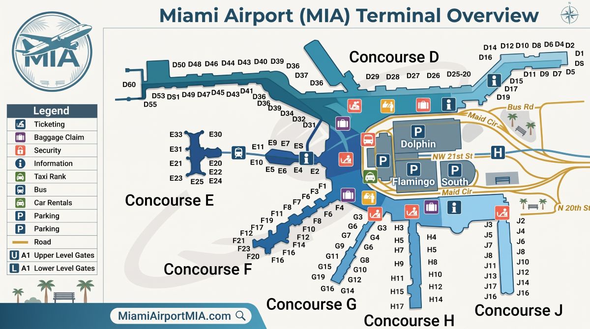 Miami Airport MIA Terminal Map